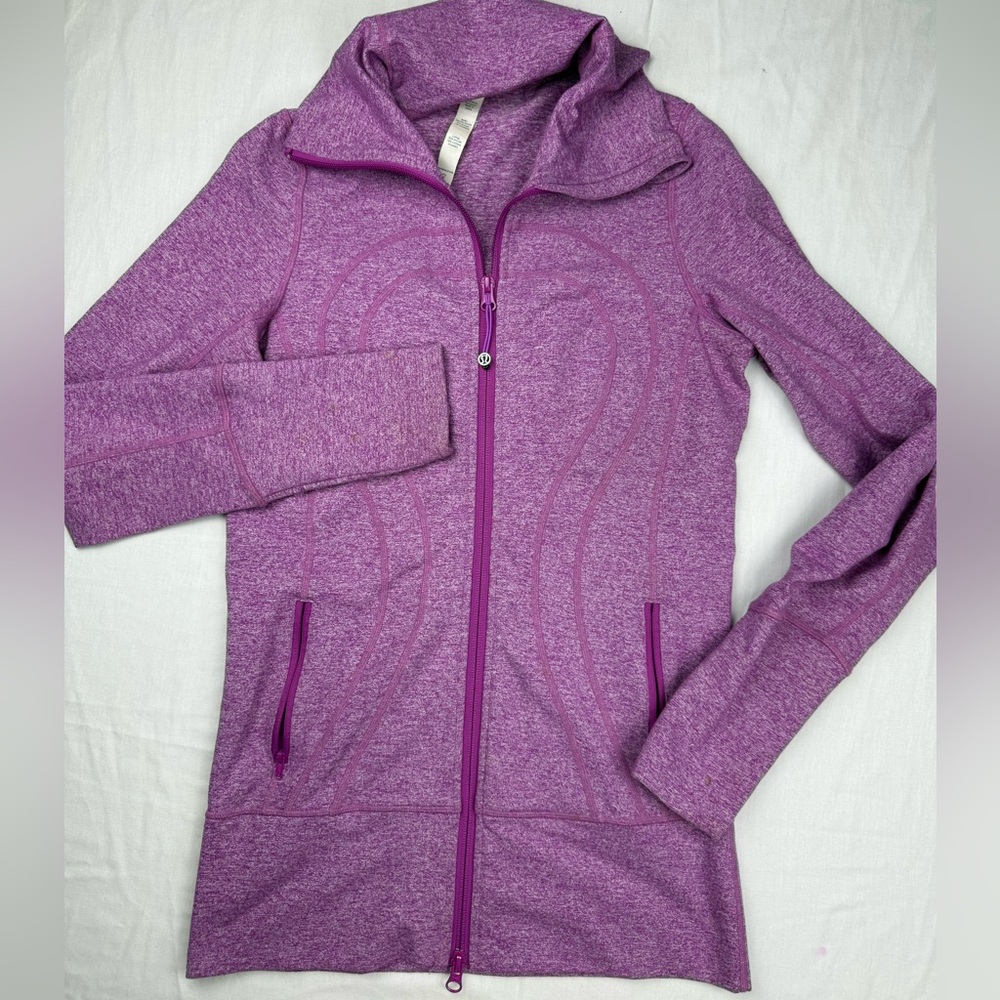 Lululemon Athletica Heathered Purple in stride Jacket full zip size 4